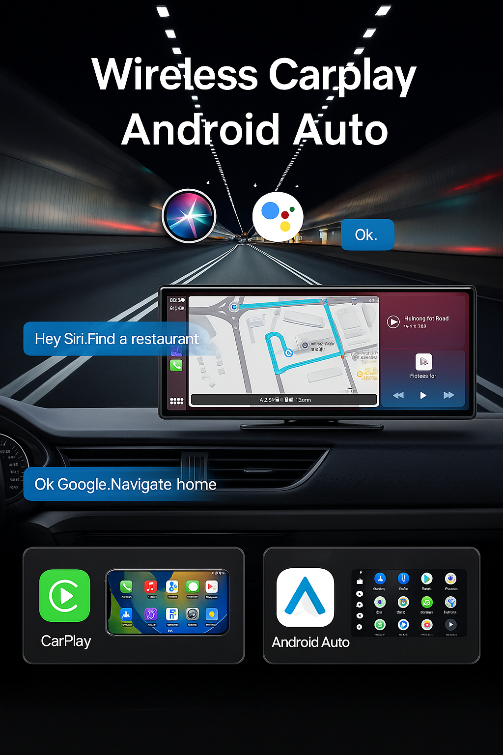 Écran Tactile Voiture 9,35" CarPlay & Android Auto – Bluetooth, Wi-Fi, Haute Résolution 1600x600